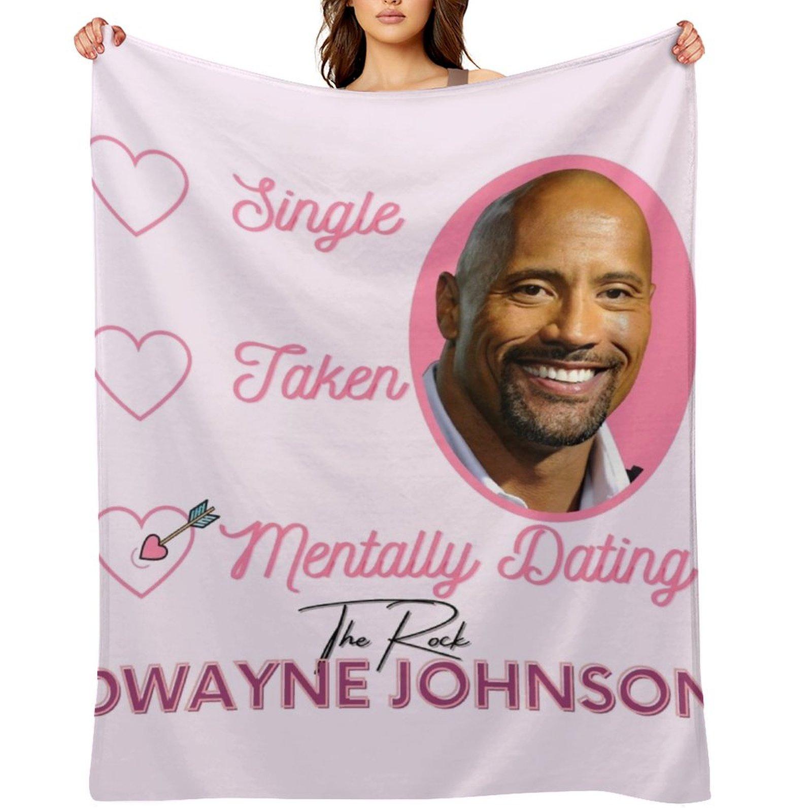 Mentally Dating Dwayne Johnson Throw Blanket Fashion Sofas cosplay anime Hairy warm for winter Blankets 30x40in