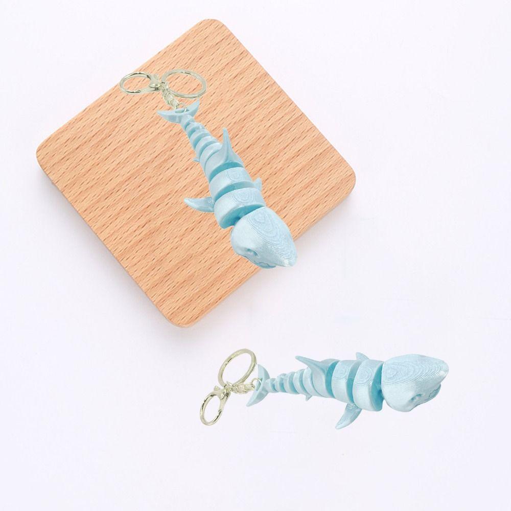 PLA 3D Printed Animals Figurine Multi-jointed Realistic Shark Key Ring  Desk Decor Gifts