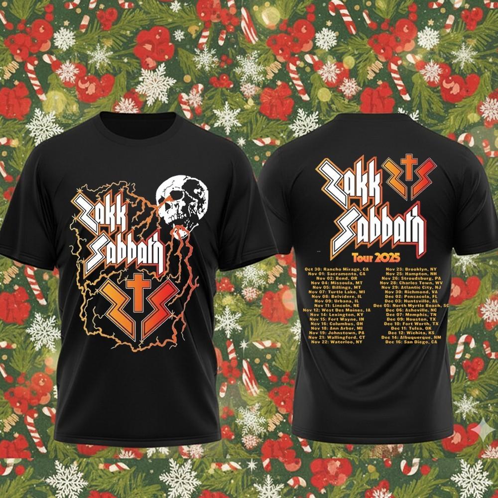 Merry Christmas Zakk Sabbath American Tour 2025 Tour Unisex All Size Shirt 24D7 Unisex T-Shirt M