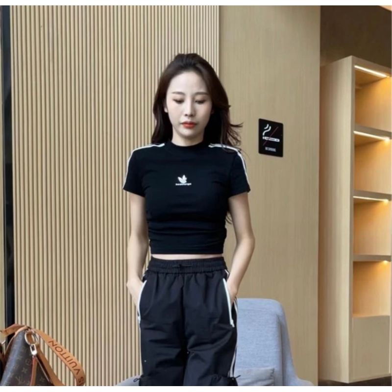 

Брюки джоггеры с тремя полосками, на кулиске, спортивные штаны, женские, летние, новинка, свободные, легко сочетаемые, стильные, с карманами, гаремные штаны, штаны для уличных танцев Black Tops XL