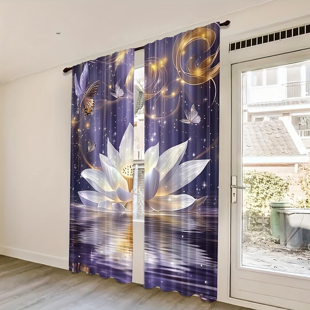 2 Pcs Magic Lotus Zen Spa Curtains for Bedroom Living Room Office Kitchen Cafe Holiday Home – Cozy and Warm Look