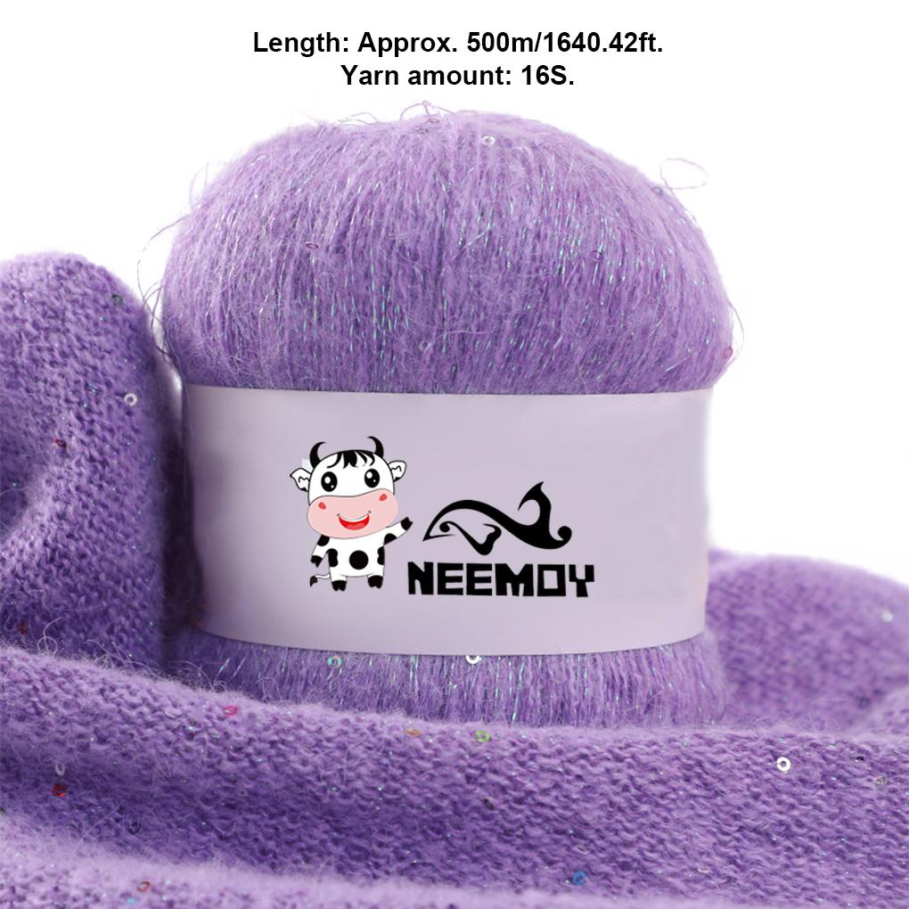 50g Beaded mohair Summer Ice Silk Mercerized Yarn Special Sequin Yarn DIY Hand Woven Rag Doll Knitting Wool Blanket 23 Colour