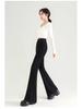 2025 New Women's High-Waisted Micro-Flared Black Pants - Slimming, Comfortable Casual Wear for Spring and Autumn.