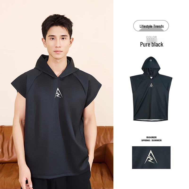 ZunZhe Reeves Men s Quick-Dry Sleeveless Hooded Top L