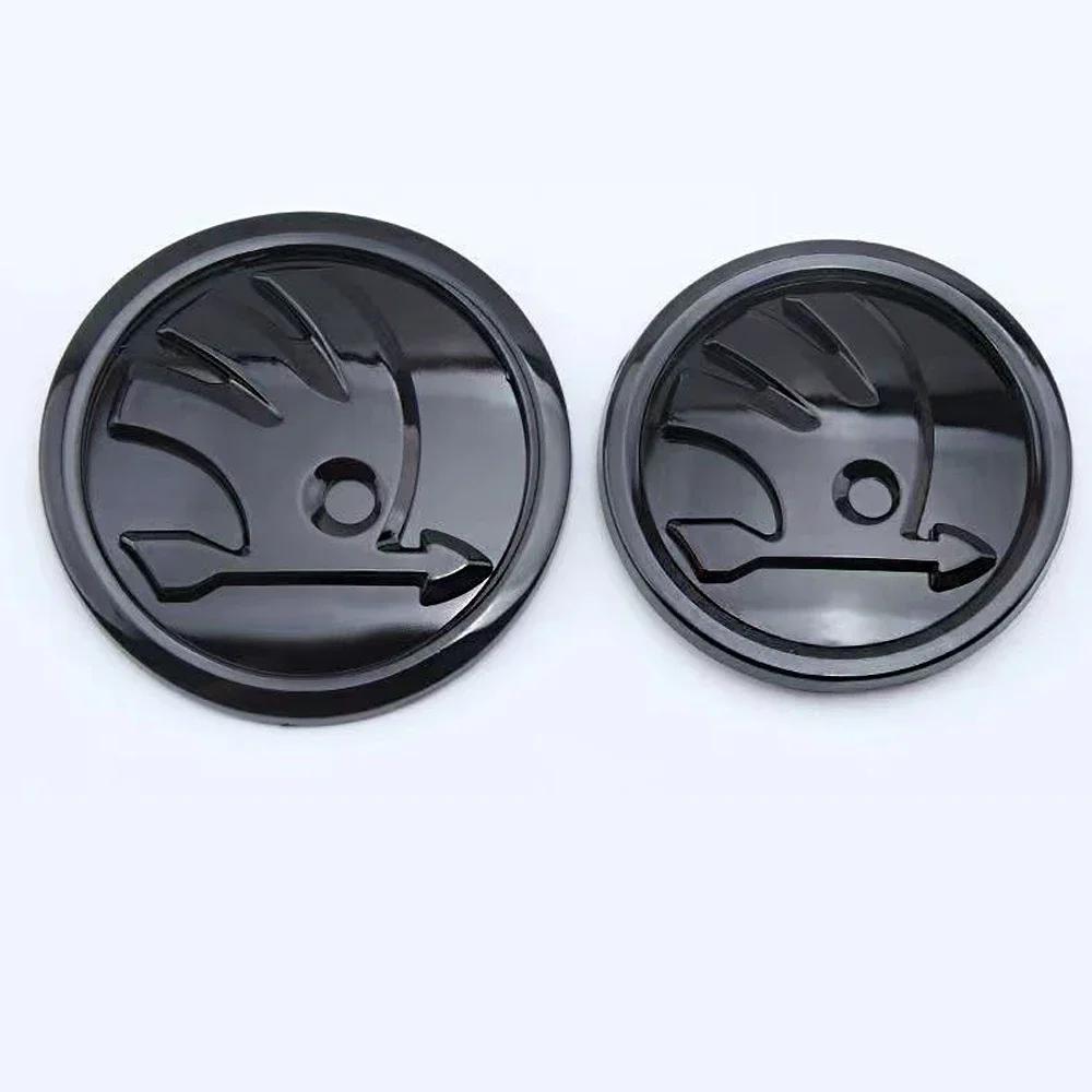 2Pcs 80mm 90mm Car Head Front Rear Boot Trunk Emblem Sticker for Skoda Octavia 2 3 A5 A7 Kodiaq Fabia Rapid 3 Karoq Superb VRS