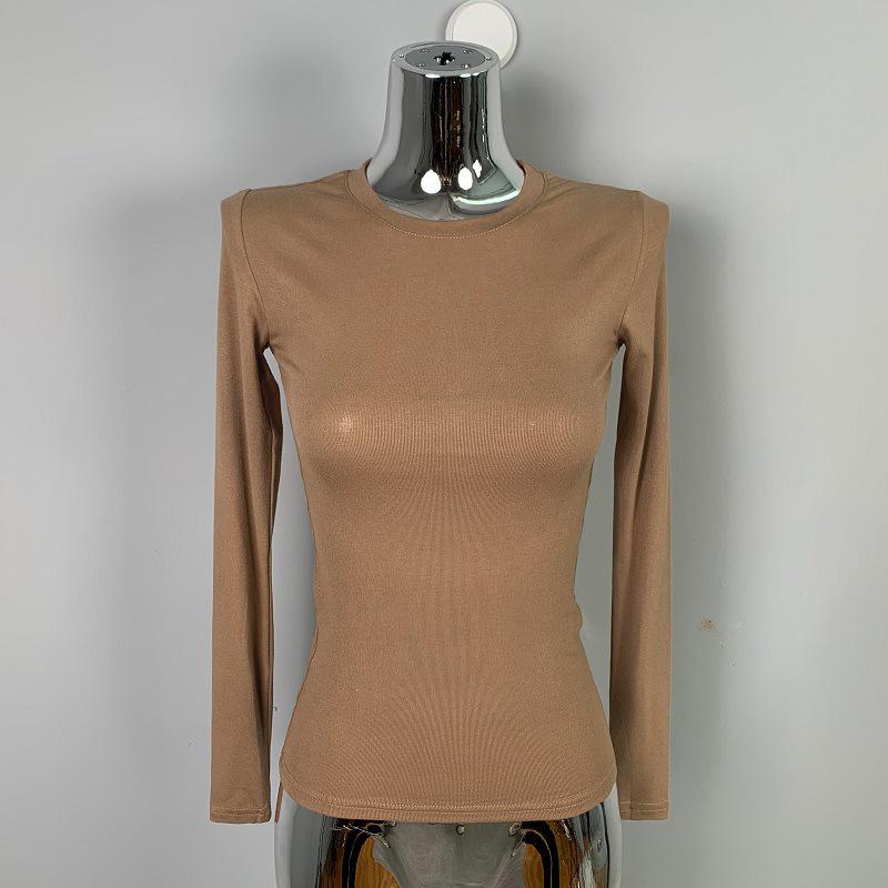Korean Dongdaemun Slimming Long-Sleeve Figure-Flattering Women's Base Layer Top with Same-Day Delivery