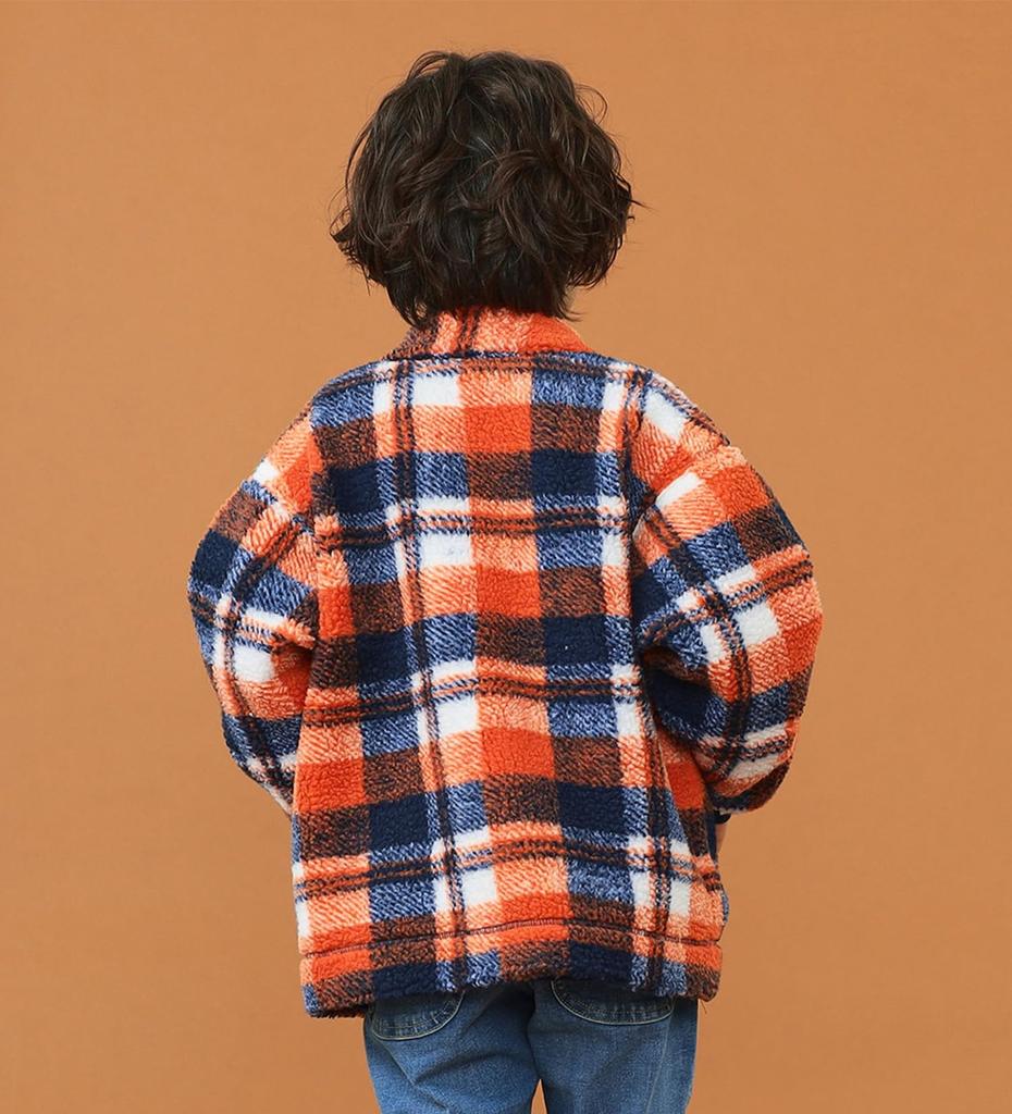 Lee Soft Touch Boa Orange Sizes Jacket, Kids' Check, 110cm-150cm