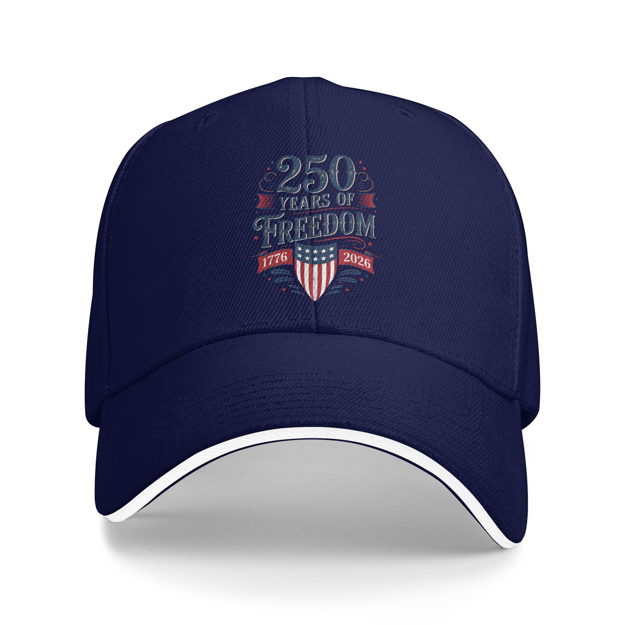 

Spring Casual Baseball Cap 250 Years of Freedom 1776 2026 July 4th 250th Hiking Fishing Hip Hop Hats Men Fashion Snapback Cap As Picture темно-синього кольору