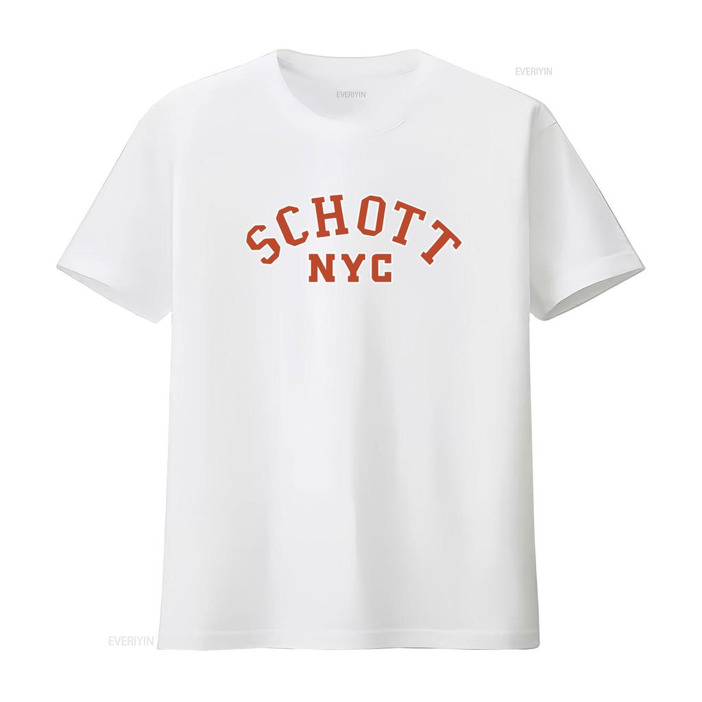 Schott NYC Big Logo Mens Black Small Crewneck T Shirt Size S Stylish and Comfortable for Men vintage Washed graphic