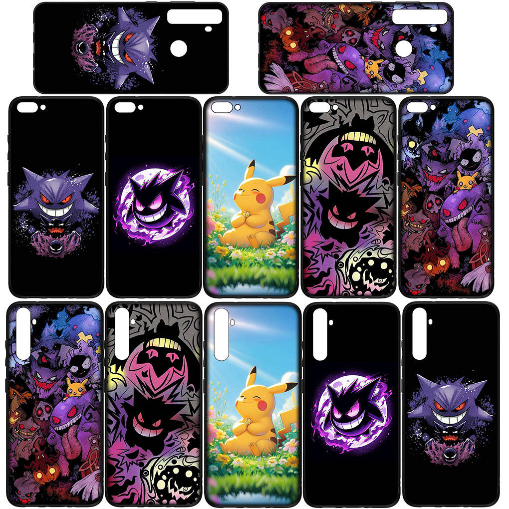 Pouzdro na telefon Samsung Galaxy S23 S24 iPhone 16 15 14 Xiaomi Redmi Note 13 12 11 8 Plus 10 9 Pro 13C Max X XR OPPO Huawei Pikachu Pokemon Gengar Cover