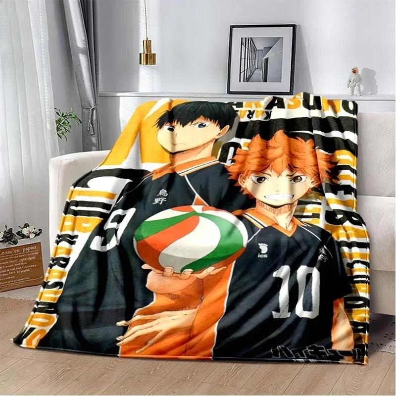 Anime Haikyuu Cartoon Volleyball Blanket Flannel Soft Throw Blanket for Home Bedroom Bed Sofa Picnic Travel Office Throw Blanket