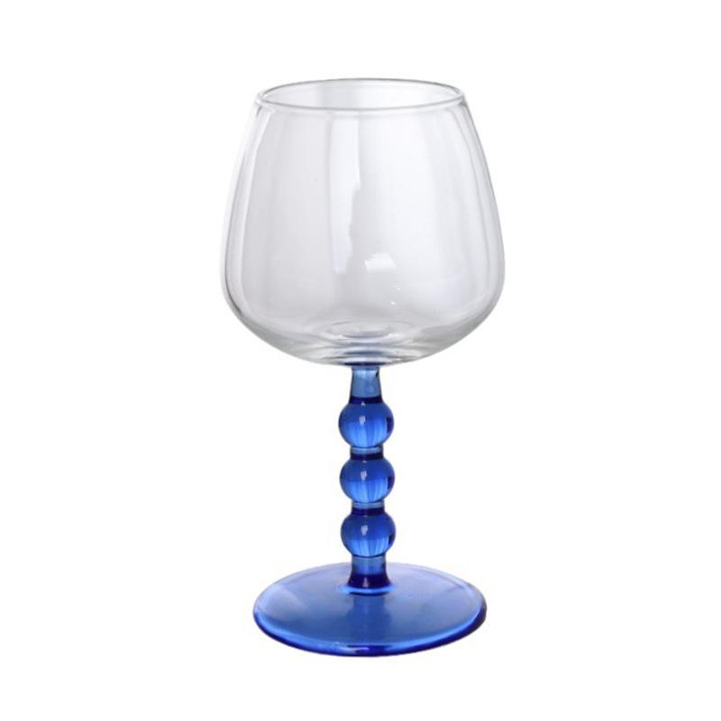 Beaded Tall Wine Glass Champagne Cocktail Glass Home Bar Splicing Colored Borosilicate Glass Wine Glass