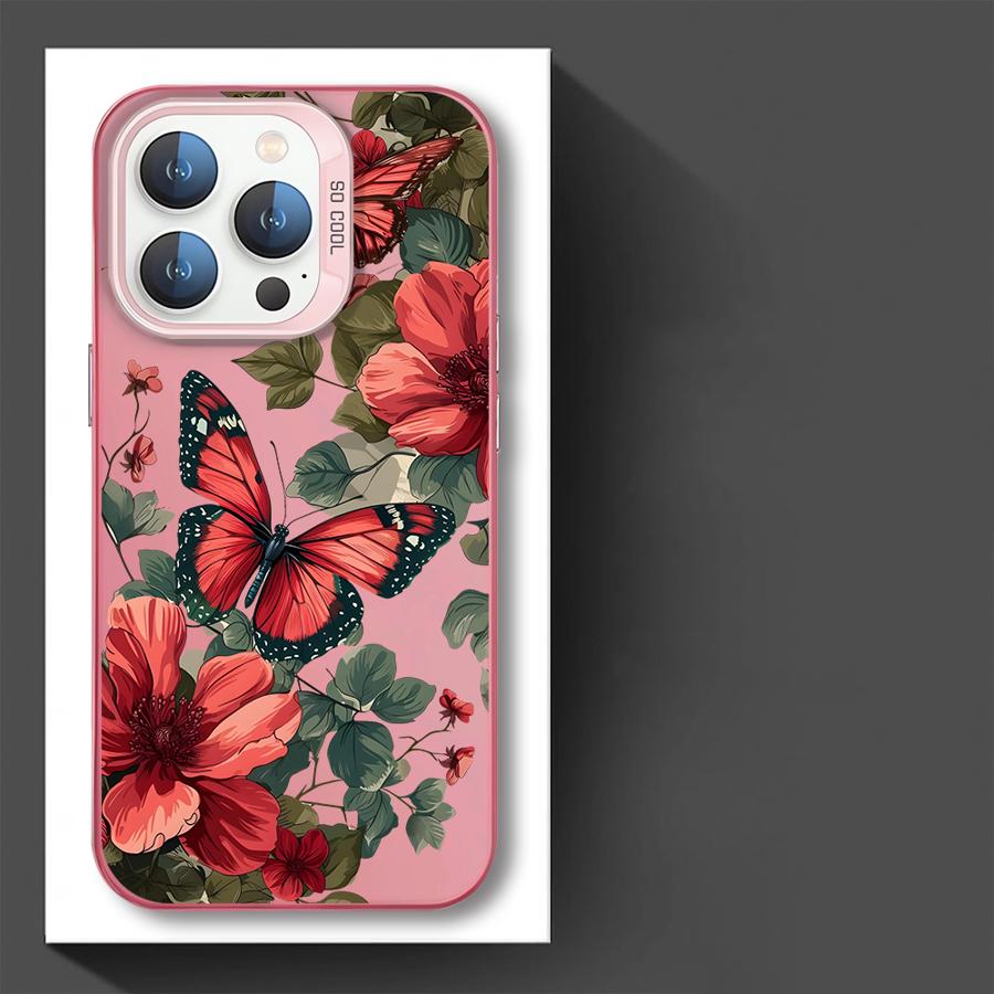 Cartoon-Schmetterlingshülle für iPhone 17 Pro Max 14 Plus Air 13 11 16 12 Pro 15 Handyhülle