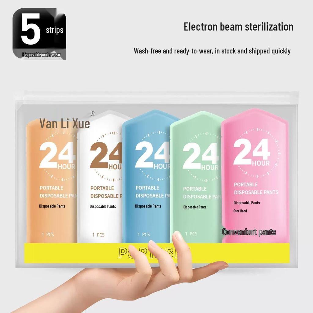 Sterilized Disposable Men's Boxer Briefs for Travel - Individually Packaged Wash-Free Daily Shorts.