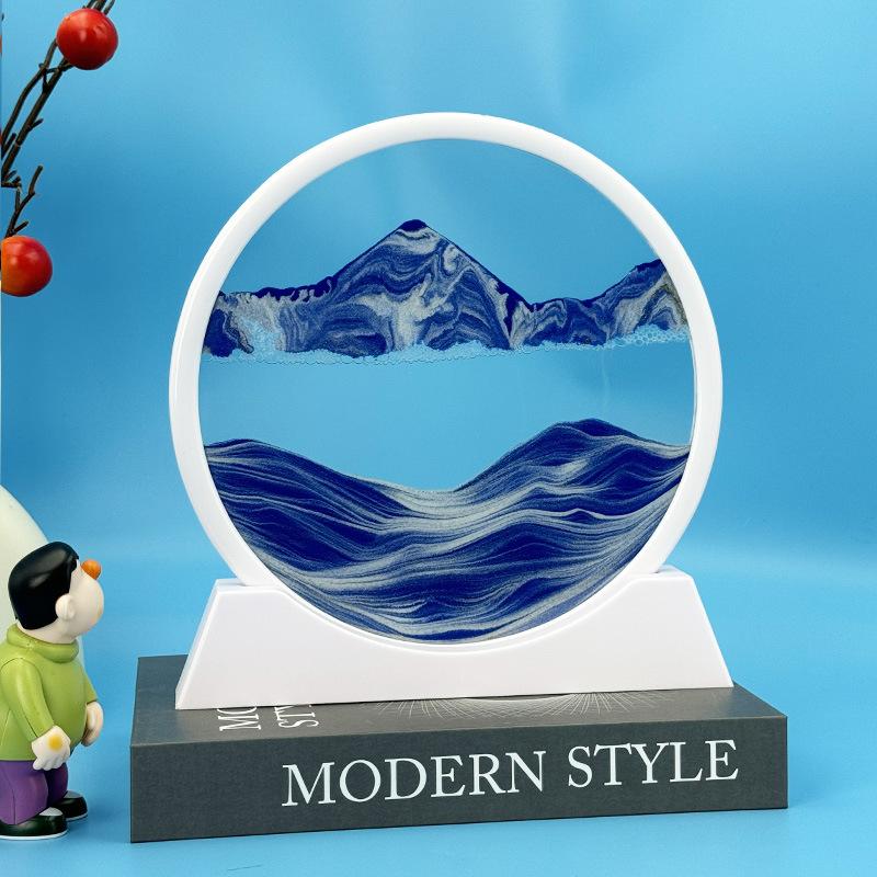 Ozdoby s tekutým pískem, Ozdoby do obývacího pokoje, Kreativní 3D stereoskopické obrazy s přesýpacími hodinami, Dynamické domácí dárkové dekorativní ozdoby s přesýpacími hodinami