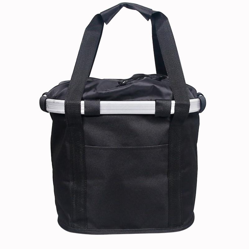 Bicycle Front Basket Bike Small Pet Dog Carry Pouch 2 In 1 Detachable Cycling Handlebar Tube Hanging Fold Luggage Bag