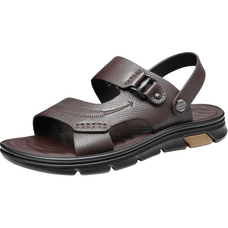 Red Dragonfly Men s Leather Open-Toe Beach Sandals 40