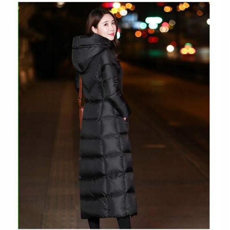 Women Long Puffer Coat Jacket Hooded Padded Quilted Parka Outerwear Winter Warmer