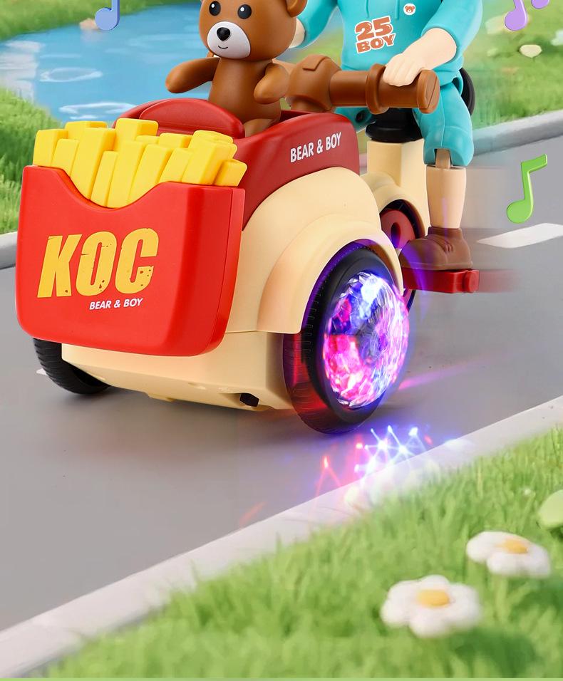 Triciclo Elétrico Rotativo Infantil com Luzes e Música