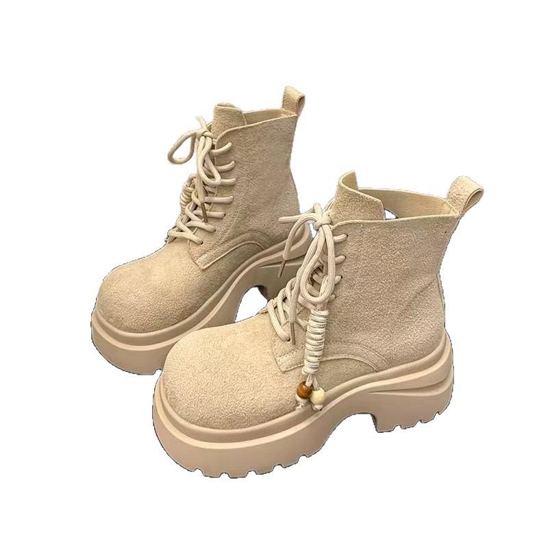 Small Height Increase Casual Women's Boots Retro Thick-soled Martin Boots Women's Autumn New Temperament Versatile Short Boots