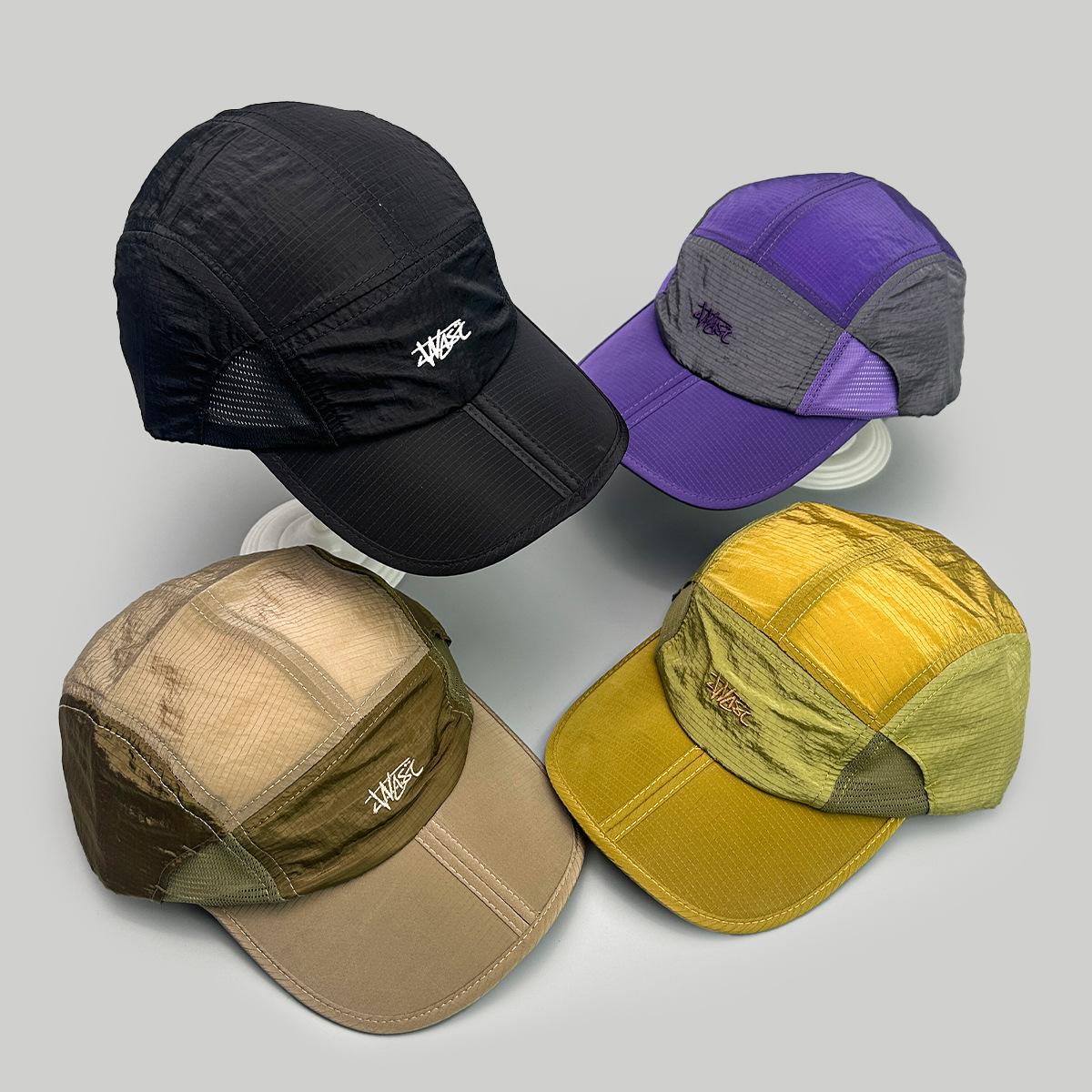 Charm Clothings Women's Black Quick-Drying Color Matching Letter Embroidery Baseball Hat Foldable Sunshade Niche Outdoor Sports Cap 52-60Cm