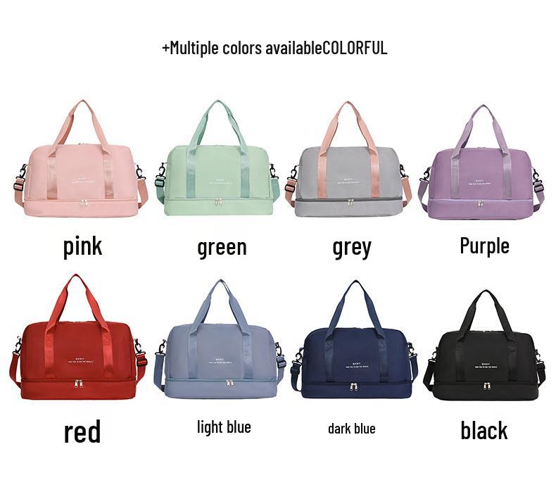Women's Large Sports and Fitness Bag with Shoe Compartment and Wet/Dry Separation for Yoga, Travel, and Business Trips.