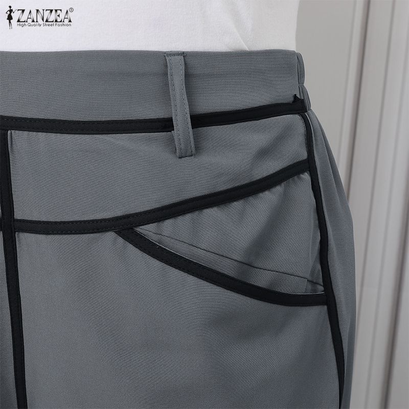 ZANZEA Women Casual Elastic Waist Loose Long Pants