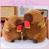 Ice Cream Watermelon Capybara Plush Toy With Transparent Backpack Animal Doll