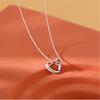 Collier Minsheng Coréen Géométrique Amour: Élégant Pendentif Cœur en Diamant sur une Délicate Chaîne Claviculaire