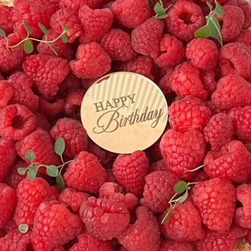 

10pcs Acrylic Happy Birthday Cake Toppers Cake Decoration Disc Round Cupcake Toppers for Various Birthday Party Cake Decor