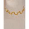 Yhpup Fashion Stainless Steel Wave Choker Necklace 18K Gold Color PVD Plated Popular Metal Distinctive Personality Jewelry