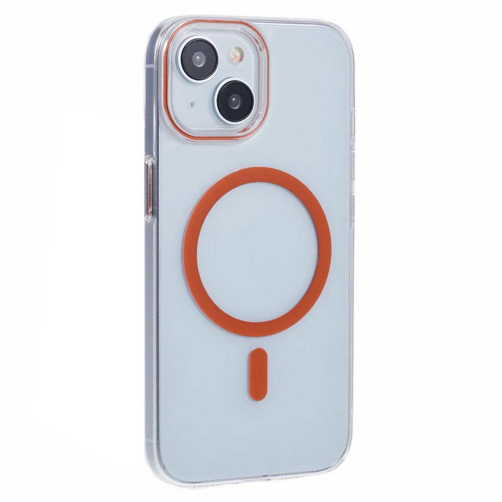 For iPhone 13 Magnetic Phone Case Thickened Hard PC Cover with Metal Buttons