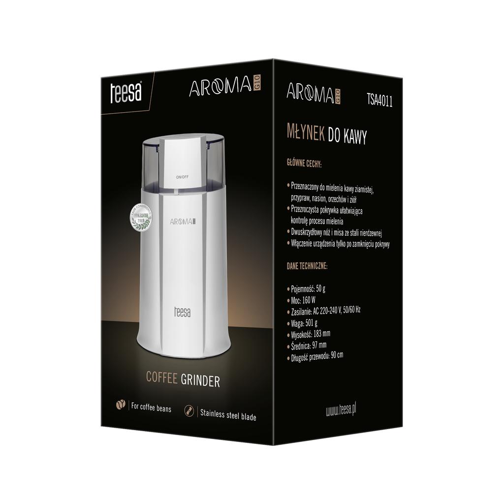 Electric Coffee Grinder Teesa Aroma G10 160W compact