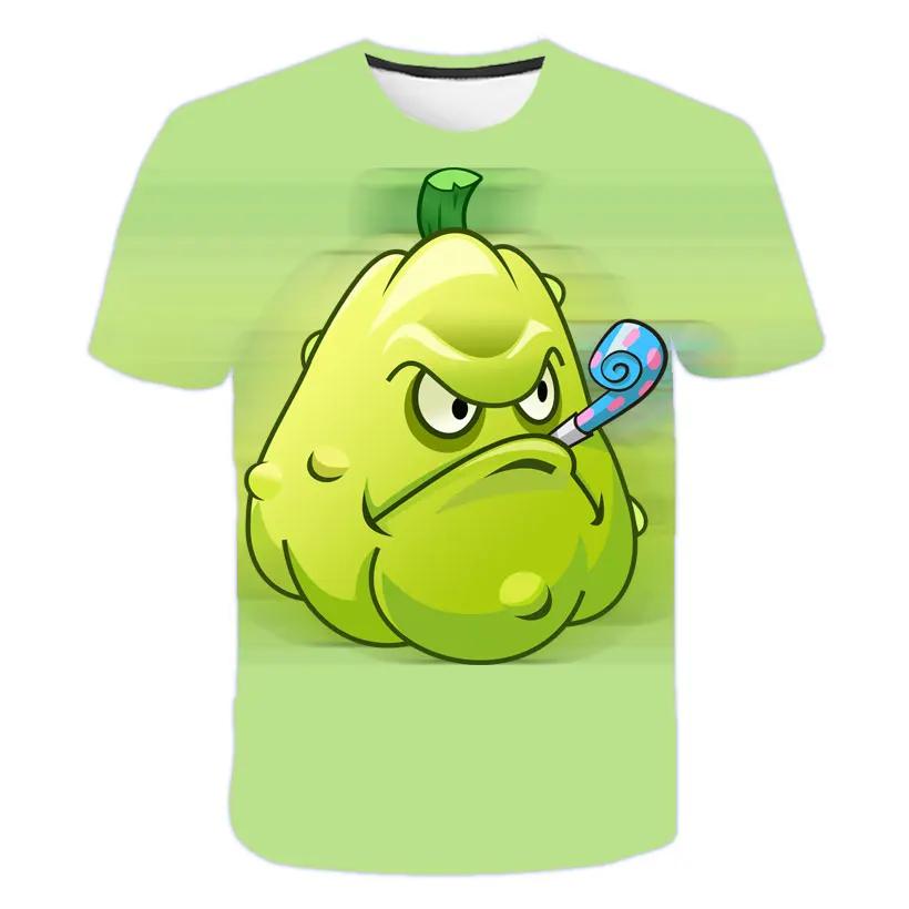 2025 MINISO Tricou Copii Mânecă Scurtă Joc Copil Plante Zombi Haine Desene Animate Copii Băiat Topuri Tricouri Tricou Băieți Mazăre Tragătoare Tricouri