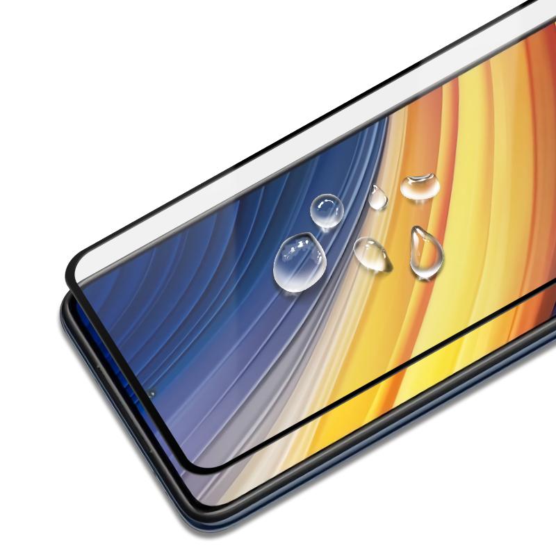 AMORUS Silk Printing HD Full Glue Full Coverage Tempered Glass Screen Protector for Xiaomi Poco X3 Pro