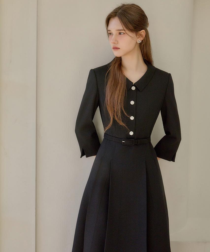 Julie And Kara 26Ss Calla138 Shebigins March Tweed Dress Black