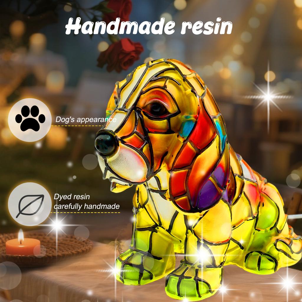 Doggy Night Light Resin Soothing Lighting LED Colorful Bagitte/Teddy Lamp Bedside Desktop Ornaments Gift for Bedroom Living Room