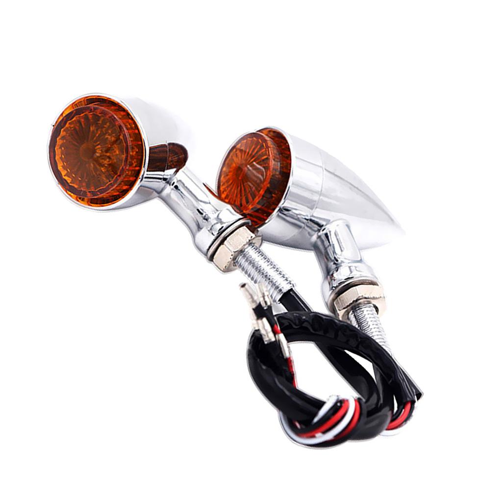 LED Turn Signal Light Aluminum Alloy Vintage Blinker Motorcycle Indicator Lamp for Custom Bike Rear Light