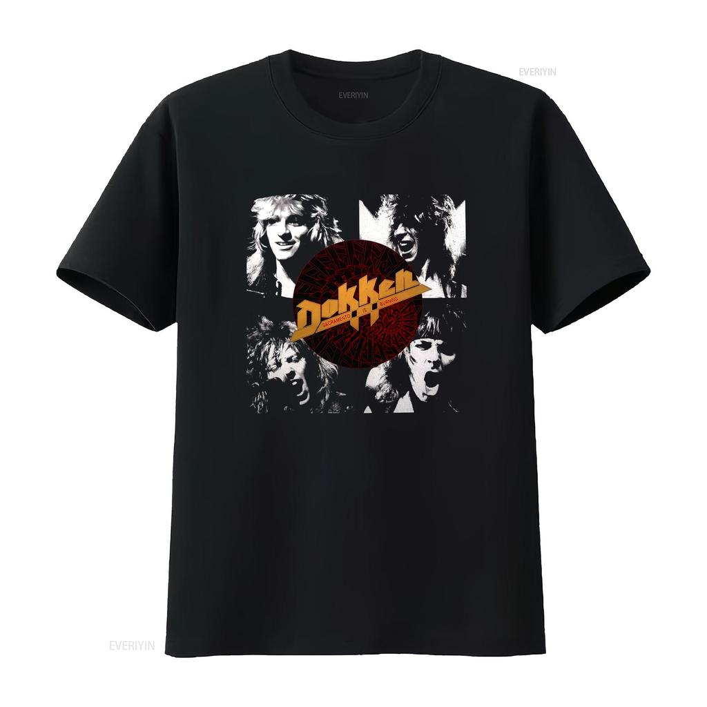 Dokken Band Members Portrait Rock Music T Shirt Don George Lynch Mick Brown Jeff Pilson Design vintage Washed