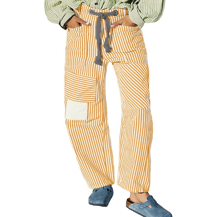 

Женские повседневные новые сезонные деловые брюки для отдыха с карманами из чистого хлопка и удобной посадкой L жёлтый