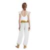 Girl Arabian Princess Costume Patchwork Flying Sleeves Rhinestone Sequins Tassels Side Slit Chiffon Pants