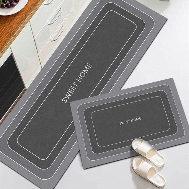 Kitchen Mat Living Room Area Rugs Balcony Hallway Carpet Bathroom Anti -Slip Water Absorbent Washable Floor Mat Entrance Doormat