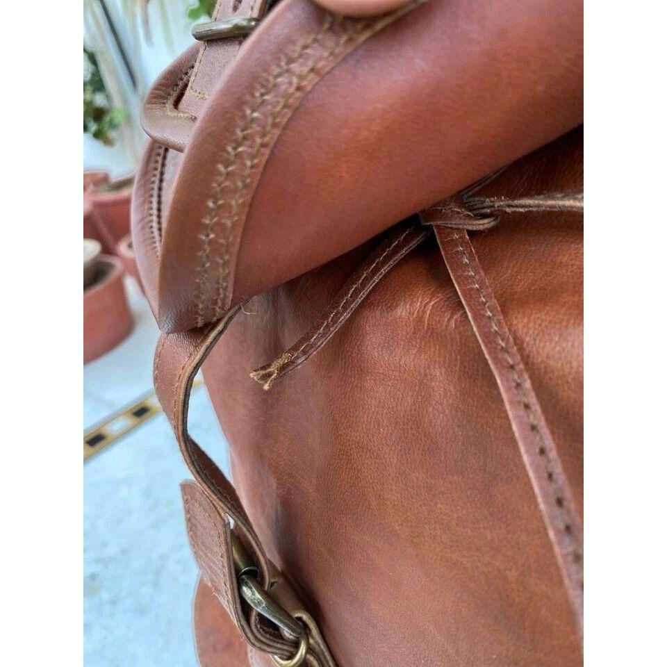 Vintage Genuine Leather Bag Rucksack Backpack Travel Men's New Laptop