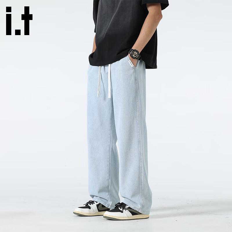 Fingercroxx Men's Casual Loose Straight Leg Jeans