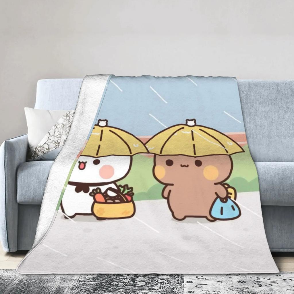Soft Warm Flannel Blanket for Kids Bubu Dudu In the Rain Design Travel Throw for Couch Sofa Bed Cover