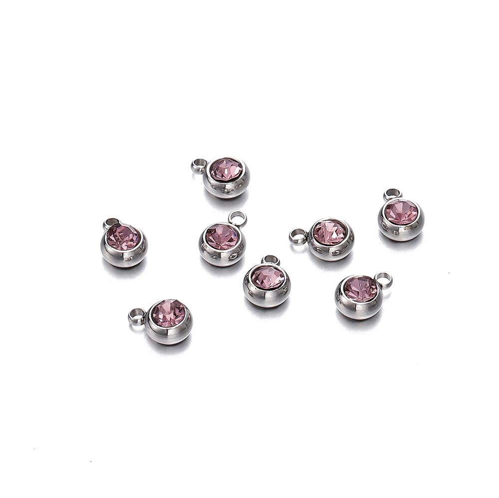 20 Stück 6mm Edelstahl Strassperlen Goldfarbe Kristall Anhänger für DIY Halskette Armband Charm Schmuckherstellung