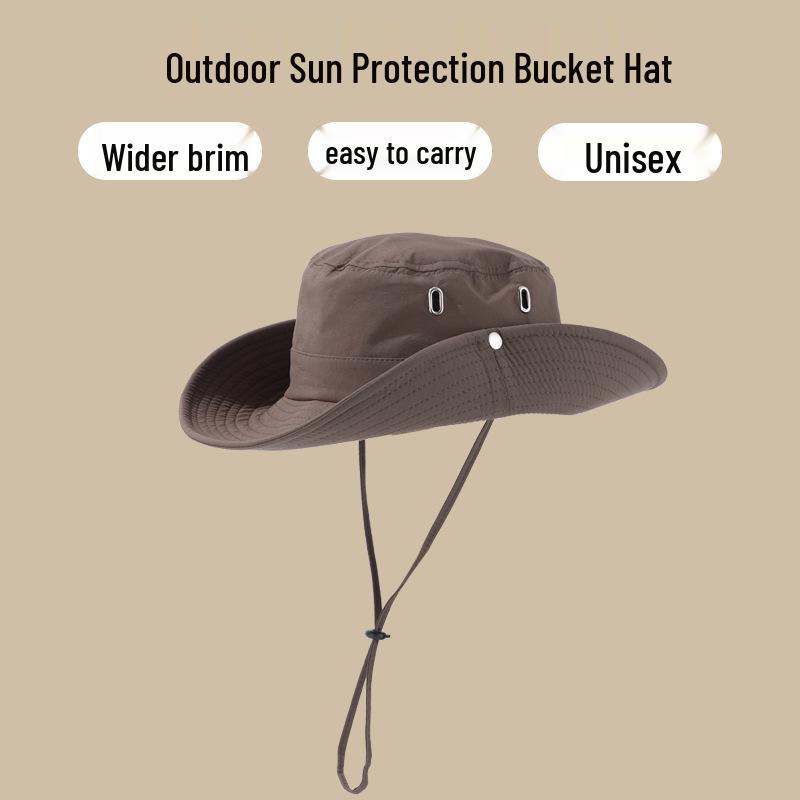 Sports Camping UV Protection Wide Brim Bucket Hat - Foldable, Breathable Sunshade for Travel & Mountaineering