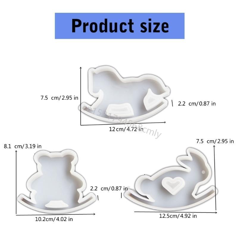 Rocking Horse Silicone Molds Ornament Handmade Animal Molds Epoxy Resin Molds 6XDE