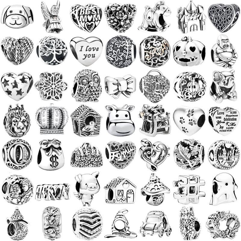

Серебро 925 пробы Животное Сердце Любовь Блеск Серебро Шарм Бусины Подвеска Подвеска Подвеска Подвески Браслеты Женские украшения своими руками