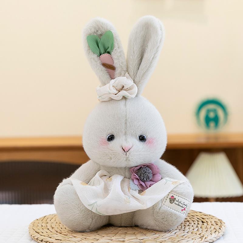 Super Cute Sweet Rabbit Plush Toy Wedding Throwing Sprinkled Flower Skirt Rabbit Souvenir Princess Little Elephant Couch Machine